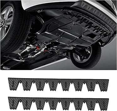 2PCS Bumper Scrape Guard for Cars, Anti-Scratch Carbon Fiber Auto Front Bumper Guards Skid Plate Protection, Universal Bumper Lips Protector DIY Kit for Lowered Sport Luxury Cars